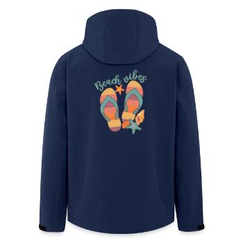 Strand-Vibes - Recycelte Männer Softshell-Jacke von Stanley/Stella - Navy - Hinten - AI Model Male 185 light (185cm)