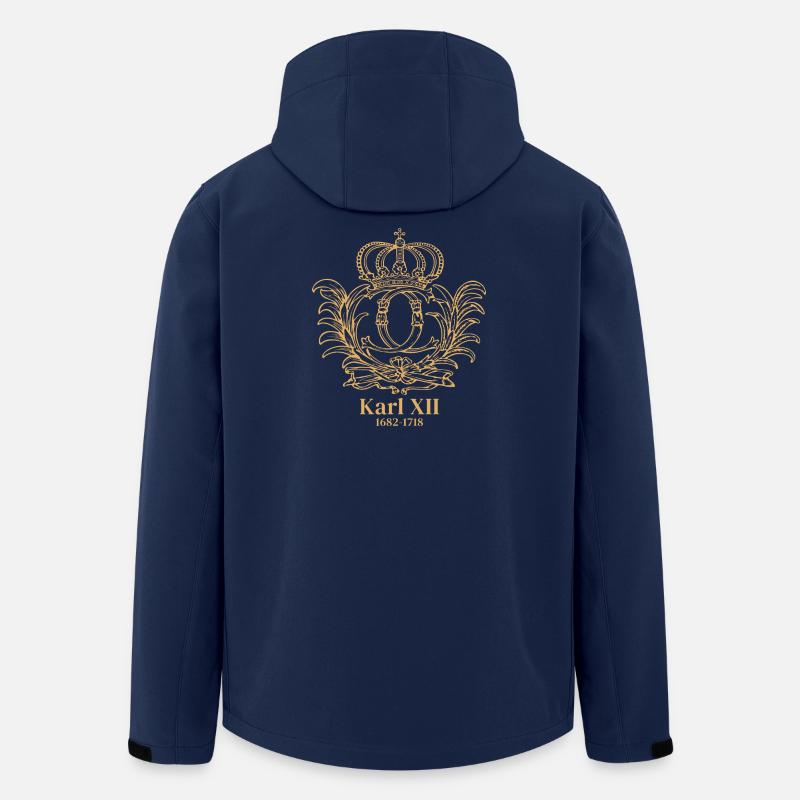 Karl XII - Monogram - Softshelljacka herr i återvunnen polyester Stanley/Stella - marinblått