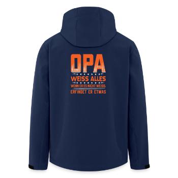 Opa weiß alles | Opa T-Shirt mit Lustigem Spruch - Recycelte Männer Softshell-Jacke von Stanley/Stella - Navy - Hinten - AI Model Male 185 light (185cm)