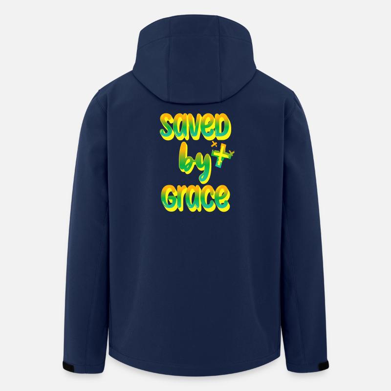 Lebensfrohe Botschaft im Regenbogen-Design - Recycelte Männer Softshell-Jacke von Stanley/Stella - Navy