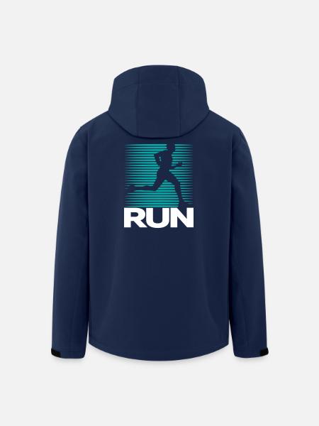 Läufer-Silhouette auf Streifenhintergrund - Recycelte Männer Softshell-Jacke von Stanley/Stella - Navy