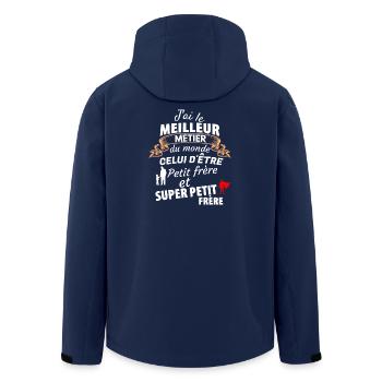 Humorvolles Zitat Bruder Super Klein - Recycelte Männer Softshell-Jacke von Stanley/Stella - Navy - Hinten - AI Model Male 185 light (185cm)