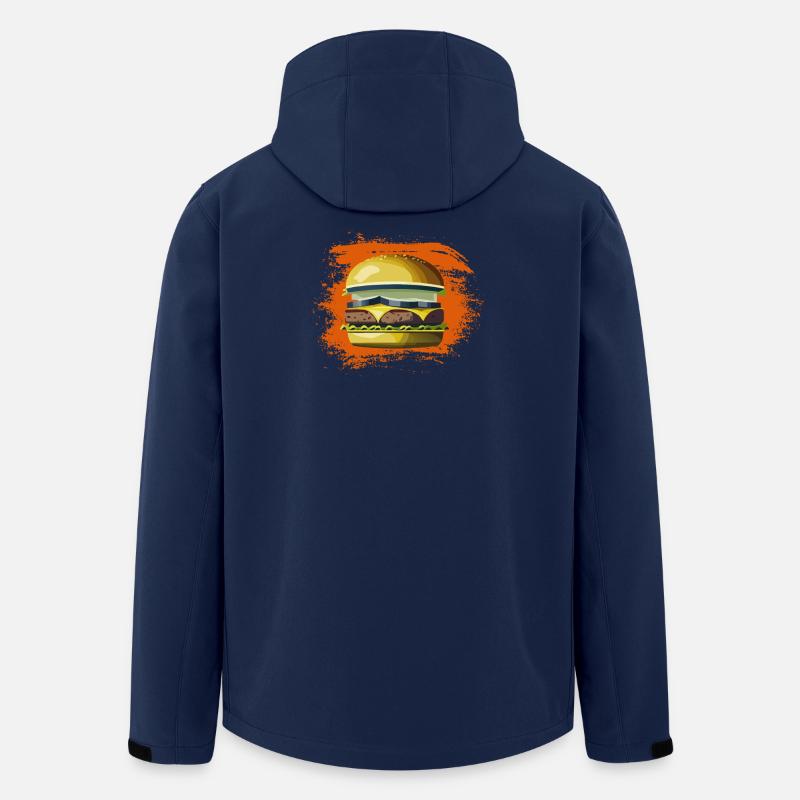Verspielter Hamburger Cartoon Druck - Recycelte Männer Softshell-Jacke von Stanley/Stella - Navy