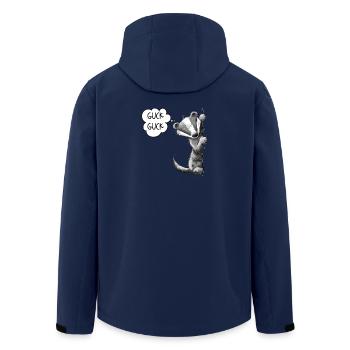 Guck Guck Dachs Cartoon Tiermotiv Waldtier - Recycelte Männer Softshell-Jacke von Stanley/Stella - Navy - Hinten - AI Model Male 185 light (185cm)