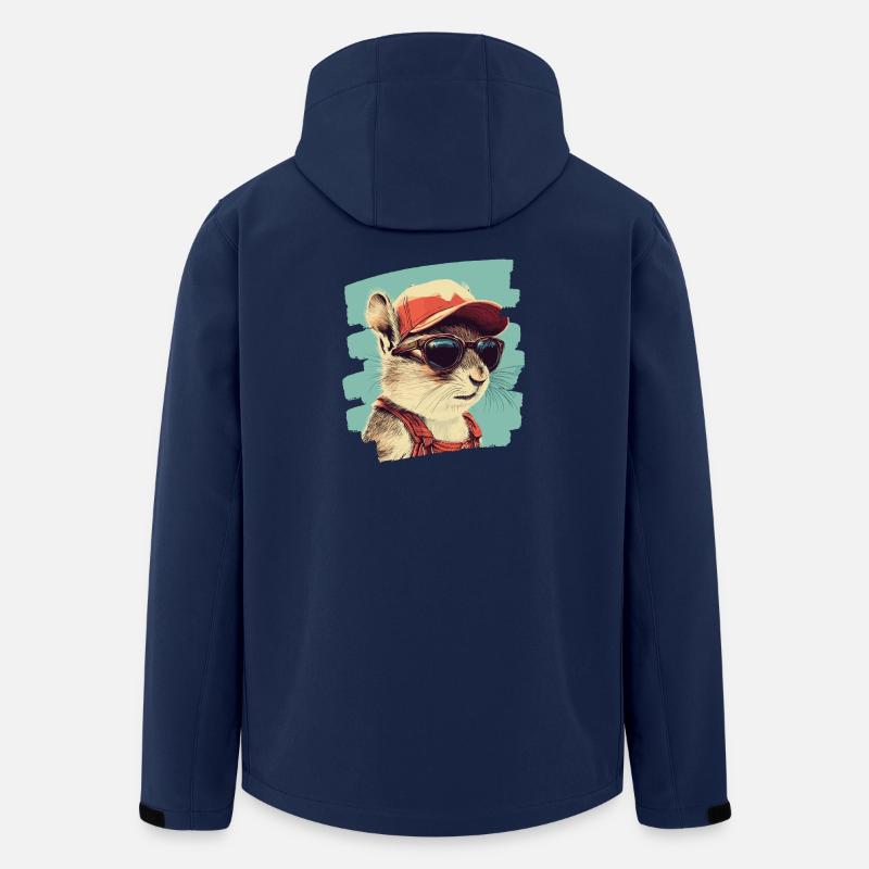 Streifenhörnchen Retro - Recycelte Männer Softshell-Jacke Discoverer von Stanley/Stella - Navy