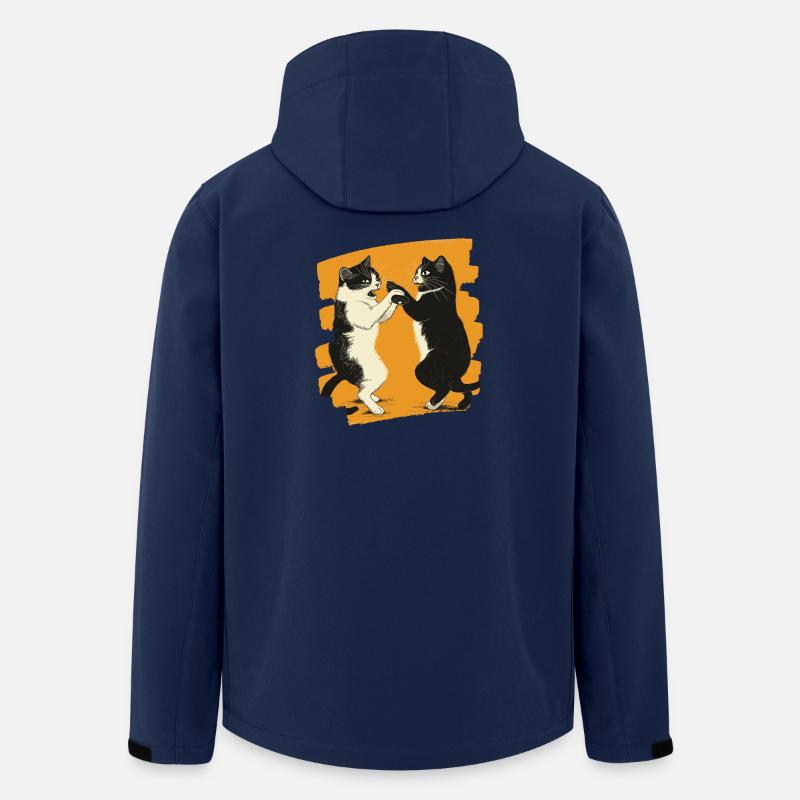 Japanischer Katzen Kampf - Recycelte Männer Softshell-Jacke von Stanley/Stella - Navy