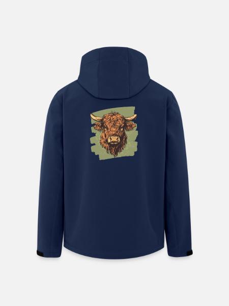 Schottisches Hochlandrind - Recycelte Männer Softshell-Jacke von Stanley/Stella - Navy
