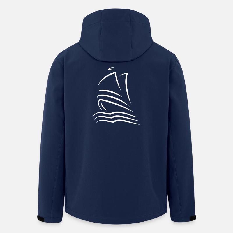 Minimalistisches Stretch-Segelschiff - Recycelte Männer Softshell-Jacke von Stanley/Stella - Navy