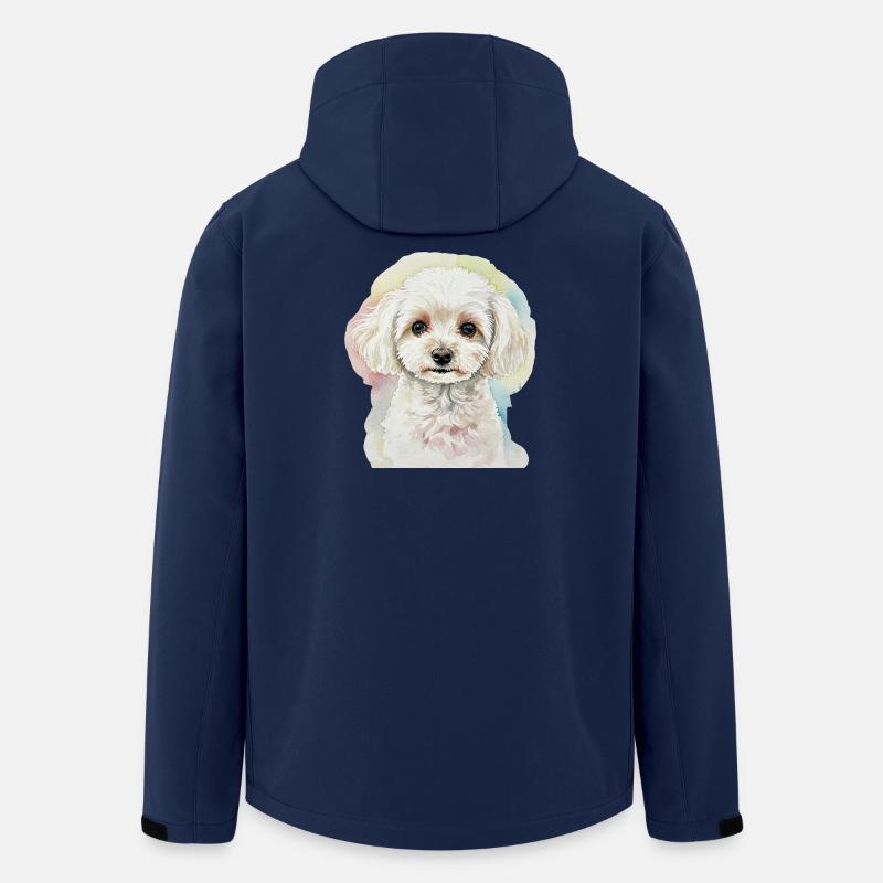 Portrait de chien de style aquarelle - Veste softshell homme en polyester recyclé Stanley/Stella - marine