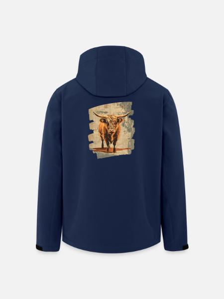 Schottisches Hochlandrind - Recycelte Männer Softshell-Jacke von Stanley/Stella - Navy