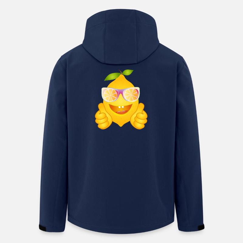 Coole Zitrone mit Sonnenbrille – Comicfrucht - Recycelte Männer Softshell-Jacke von Stanley/Stella - Navy