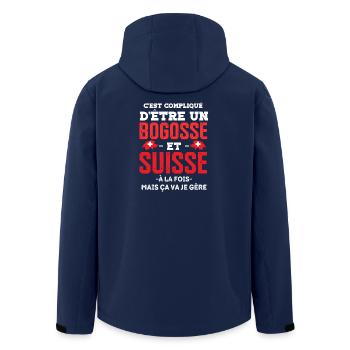 Bogosse et suisse - Veste softshell homme en polyester recyclé Stanley/Stella - marine - Dos - AI Model Male 185 light (185cm)