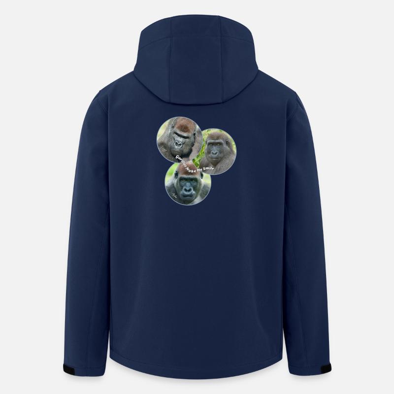 Gorillas Make Me Smile - Men’s Recycled Softshell Jacket by Stanley/Stella - navy