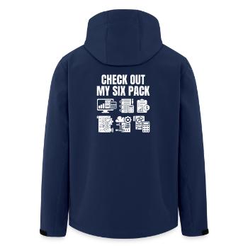 Check out my six Pack  - Recycelte Männer Softshell-Jacke von Stanley/Stella - Navy - Hinten - AI Model Male 185 light (185cm)