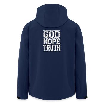 Typografie mit mutigen Botschaften, die Glaubensthemen hervorheben - Recycelte Männer Softshell-Jacke von Stanley/Stella - Navy - Hinten - AI Model Male 185 light (185cm)