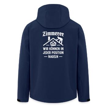 Zimmerer Handwerk Zimmermann Zunftzeichen - Recycelte Männer Softshell-Jacke von Stanley/Stella - Navy - Hinten - AI Model Male 185 light (185cm)
