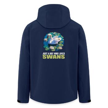 Schwäne Schwan - Recycelte Männer Softshell-Jacke von Stanley/Stella - Navy - Hinten - AI Model Male 185 light (185cm)