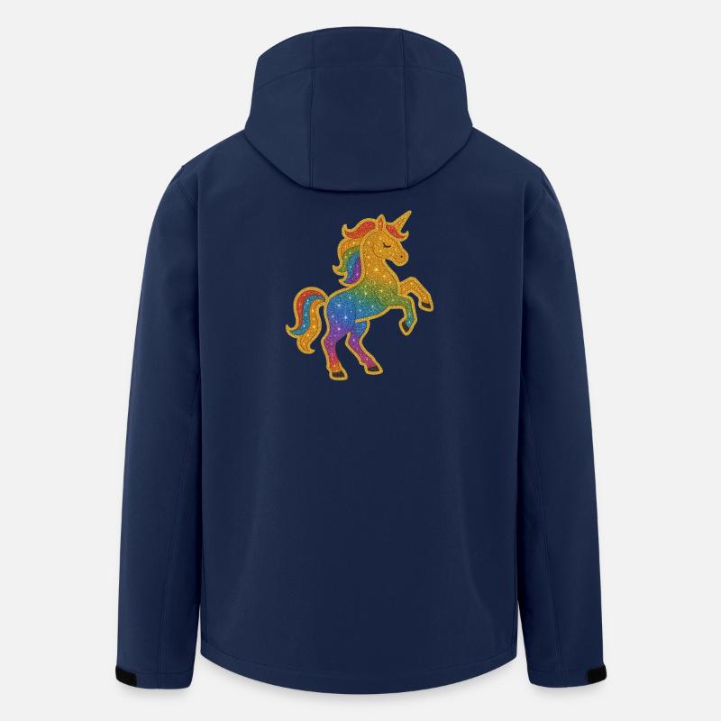 Glitterndes Regenbogen-Einhorn - Recycelte Männer Softshell-Jacke von Stanley/Stella - Navy