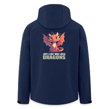 Drachen Drache - Recycelte Männer Softshell-Jacke von Stanley/Stella - Navy - Hinten - AI Model Male 185 light (185cm)