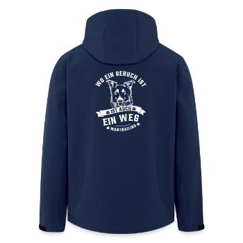 Mantrailing  Wo ein Geruch ist da ist auch ein Weg - Recycelte Männer Softshell-Jacke von Stanley/Stella - Navy - Hinten - AI Model Male 185 light (185cm)