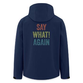 Pulp Fiction - Say What! Again - Men’s Recycled Softshell Jacket by Stanley/Stella - navy - Back - AI Model Male 185 light (185cm)