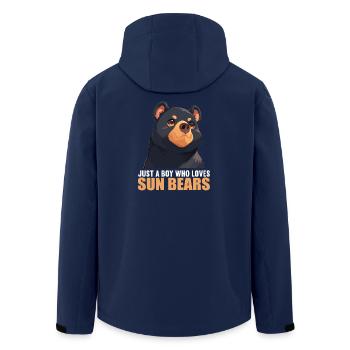 Sun Bear Malaienbär - Recycelte Männer Softshell-Jacke von Stanley/Stella - Navy - Hinten - AI Model Male 185 light (185cm)