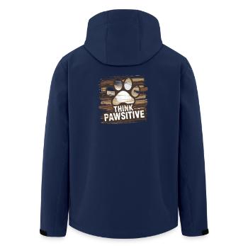 Think Pawsitive Paw Print Illustration - Men’s Recycled Softshell Jacket by Stanley/Stella - navy - Back - AI Model Male 185 light (185cm)