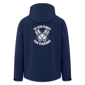 Fahr Verbrenner - Autofan - Recycelte Männer Softshell-Jacke von Stanley/Stella - Navy - Hinten - AI Model Male 185 light (185cm)