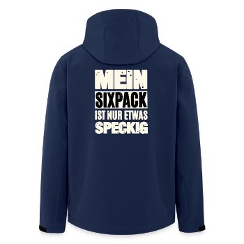 Lustiger Sixpack Spruch - Recycelte Männer Softshell-Jacke von Stanley/Stella - Navy - Hinten - AI Model Male 185 light (185cm)