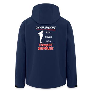 Dicker Bauch? nein das ist mein Feinkost Gewölbe - Recycelte Männer Softshell-Jacke von Stanley/Stella - Navy - Hinten - AI Model Male 185 light (185cm)