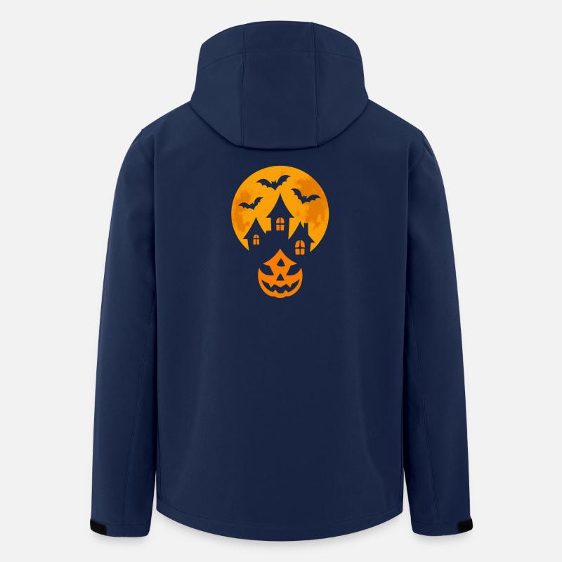Oranger Mondhaus Halloween - Recycelte Männer Softshell-Jacke von Stanley/Stella - Navy