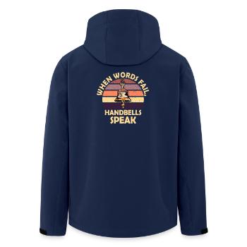 Chor Musik Instrument Handglocke Chor - Recycelte Männer Softshell-Jacke von Stanley/Stella - Navy - Hinten - AI Model Male 185 light (185cm)
