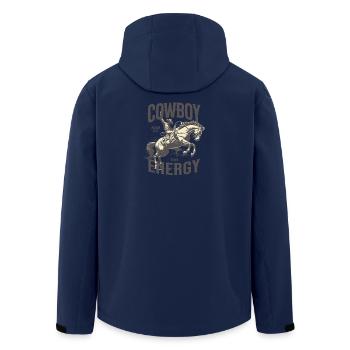 Vintage Cowboys and Tequila Shirt Retro Western - Men’s Recycled Softshell Jacket by Stanley/Stella - navy - Back - AI Model Male 185 light (185cm)