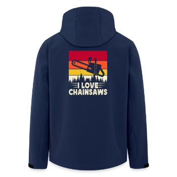Lustiges Holzarbeiter Waldarbeiter Geschenk - Recycelte Männer Softshell-Jacke von Stanley/Stella - Navy - Hinten - AI Model Male 185 light (185cm)