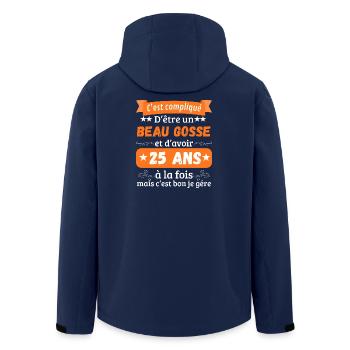 Lustige originelle Geschenkidee zum 25. Geburtstag Mann - Recycelte Männer Softshell-Jacke von Stanley/Stella - Navy - Hinten - AI Model Male 185 light (185cm)