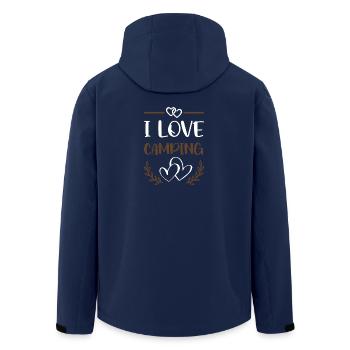 I Love Camping - Recycelte Männer Softshell-Jacke von Stanley/Stella - Navy - Hinten - AI Model Male 185 light (185cm)