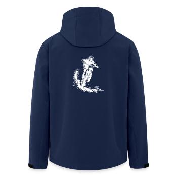 Energisches Mountainbike Art Cycling - Recycelte Männer Softshell-Jacke von Stanley/Stella - Navy - Hinten - AI Model Male 185 light (185cm)