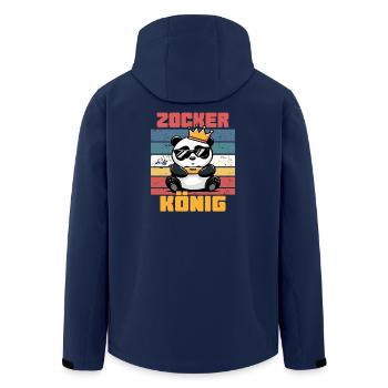 Zocker König Krone gaming - Recycelte Männer Softshell-Jacke von Stanley/Stella - Navy - Hinten - AI Model Male 185 light (185cm)