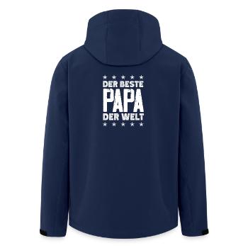 Lustiges Vatertag Geschenk Papa Bier - Recycelte Männer Softshell-Jacke von Stanley/Stella - Navy - Hinten - AI Model Male 185 light (185cm)