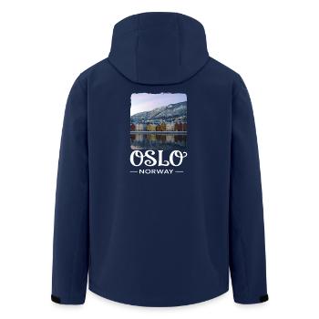 Oslo Norwegen - Recycelte Männer Softshell-Jacke von Stanley/Stella - Navy - Hinten - AI Model Male 185 light (185cm)