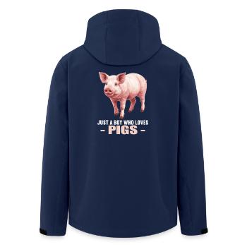 Schweine Schwein - Recycelte Männer Softshell-Jacke von Stanley/Stella - Navy - Hinten - AI Model Male 185 light (185cm)