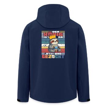 Der König am zocken - Recycelte Männer Softshell-Jacke von Stanley/Stella - Navy - Hinten - AI Model Male 185 light (185cm)
