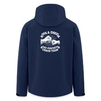 Opa & Enkel – Perfektes Chaos Team - Recycelte Männer Softshell-Jacke von Stanley/Stella - Navy - Hinten - AI Model Male 185 light (185cm)