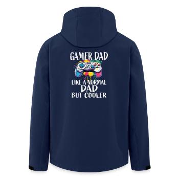 Gamer Dad Controller - Recycelte Männer Softshell-Jacke von Stanley/Stella - Navy - Hinten - AI Model Male 185 light (185cm)
