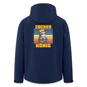 Zocker König - Recycelte Männer Softshell-Jacke von Stanley/Stella - Navy - Hinten - AI Model Male 185 light (185cm)