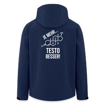 Je mehr Testo besser! Gym Muskeln Testosteron - Recycelte Männer Softshell-Jacke von Stanley/Stella - Navy - Hinten - AI Model Male 185 light (185cm)