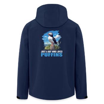 Puffin Papageientaucher - Recycelte Männer Softshell-Jacke von Stanley/Stella - Navy - Hinten - AI Model Male 185 light (185cm)