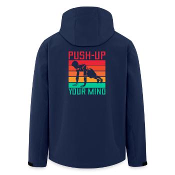 Fitness Fanatics Push-Up Your Mind Calisthenics - Recycelte Männer Softshell-Jacke von Stanley/Stella - Navy - Hinten - AI Model Male 185 light (185cm)
