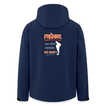 Früher war alles leichter, ich auch! - Recycelte Männer Softshell-Jacke von Stanley/Stella - Navy - Hinten - AI Model Male 185 light (185cm)