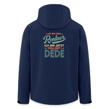 I'm Full-Time DEDE OPA – Not a Pensioner Design - Men’s Recycled Softshell Jacket by Stanley/Stella - navy - Back - AI Model Male 185 light (185cm)